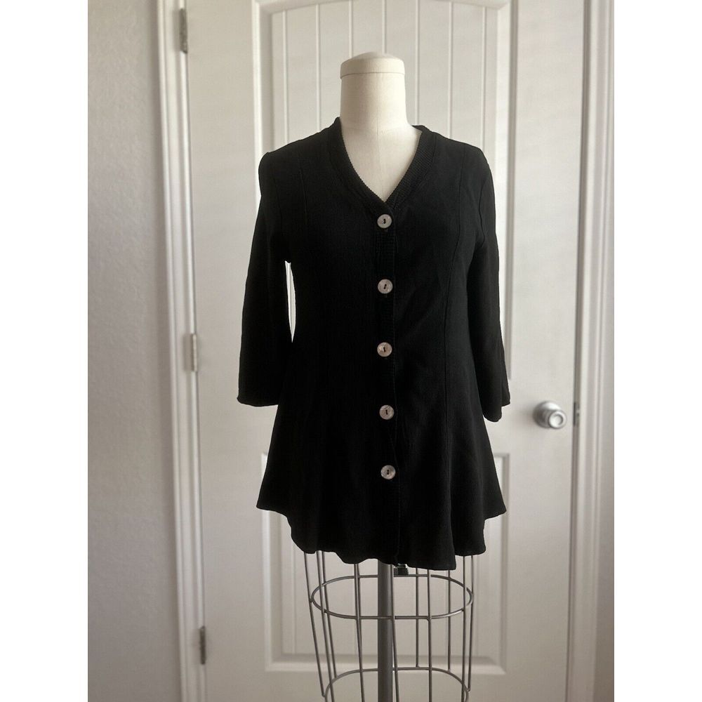 NICHE Nilgun Derman Lagenlook Jacket Lightweight Black Art To Wear‎ Sz M